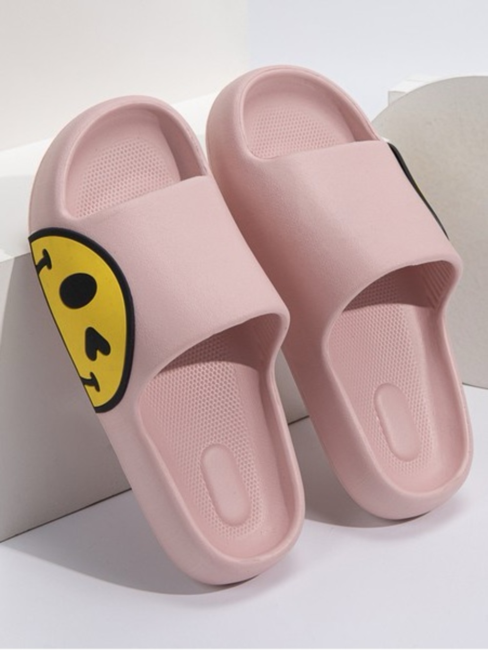 Pink Non Slip Eva Comfy Happy Cloud Slipper Slides